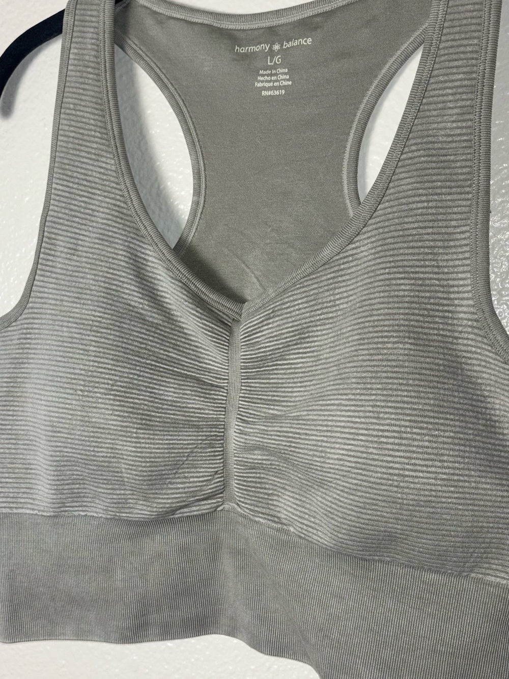 Harmony Balance seamless ribbed racerback sports bra woman's size large green - Picture 7 of 16